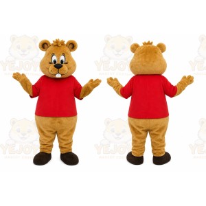 Red Shirt Beaver Mascot Costume