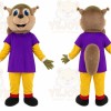 Brown Squirrel Purple Shirt Mascot Costume