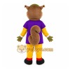 Brown Squirrel Purple Shirt Mascot Costume Brown Squirrel Purple Shirt Mascot Costume