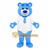 Blue Bear Tie Mascot Costume Blue Bear Tie Mascot Costume