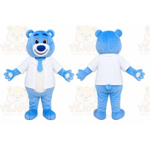 Blue Bear Tie Mascot Costume