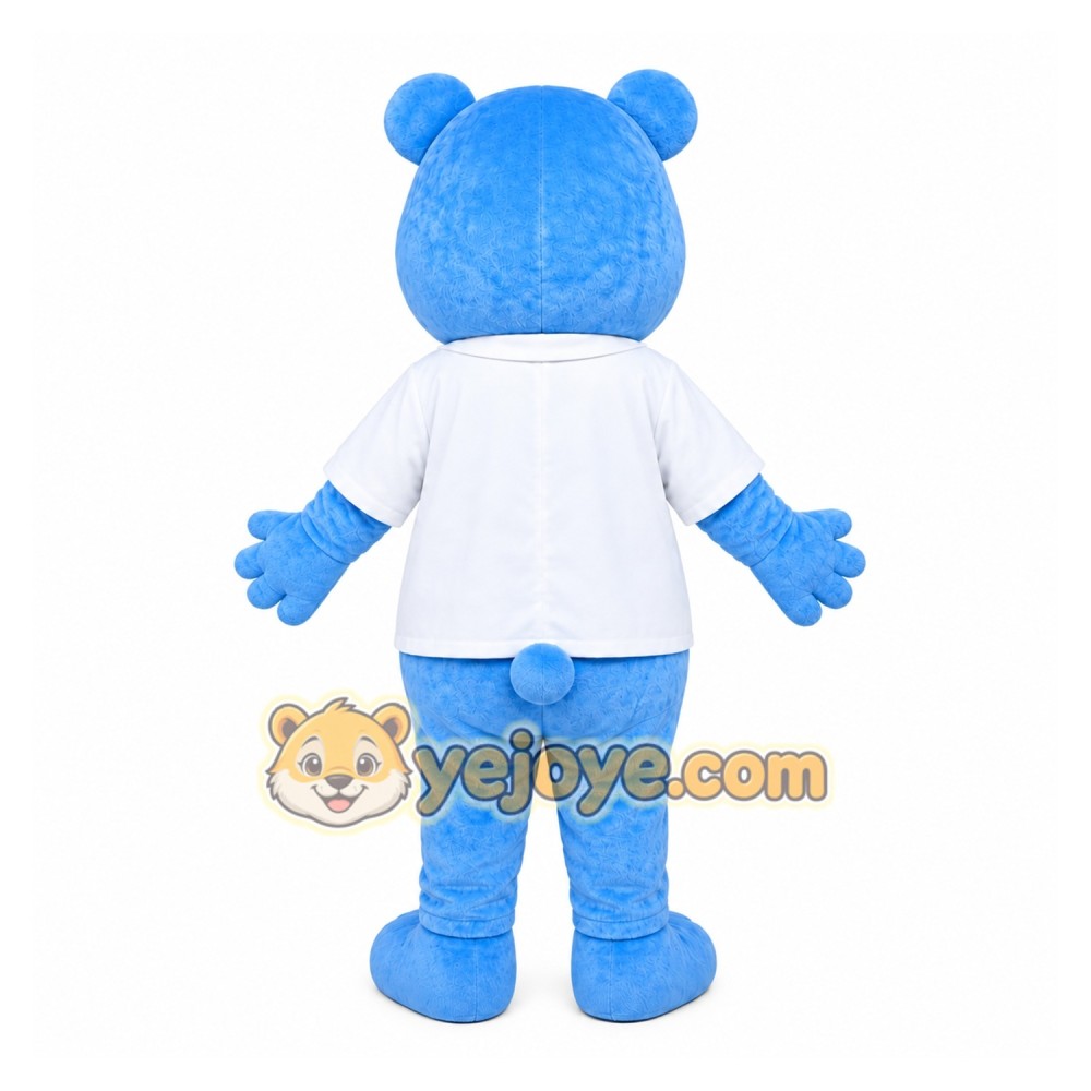 Blue Bear Tie Mascot Costume Blue Bear Tie Mascot Costume