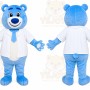 Blue Bear Tie Mascot Costume