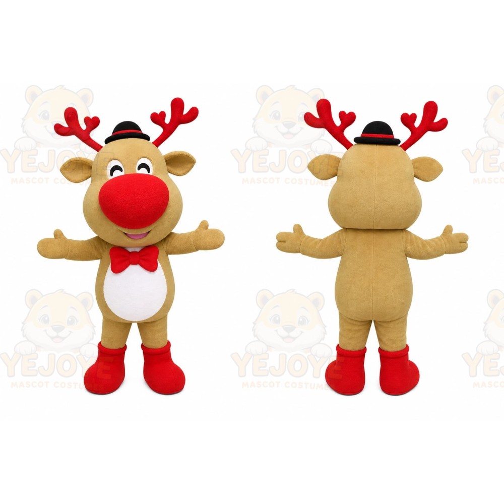 Reindeer Red Nose Mascot Costume