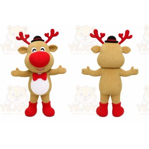 Reindeer Red Nose Mascot Costume
