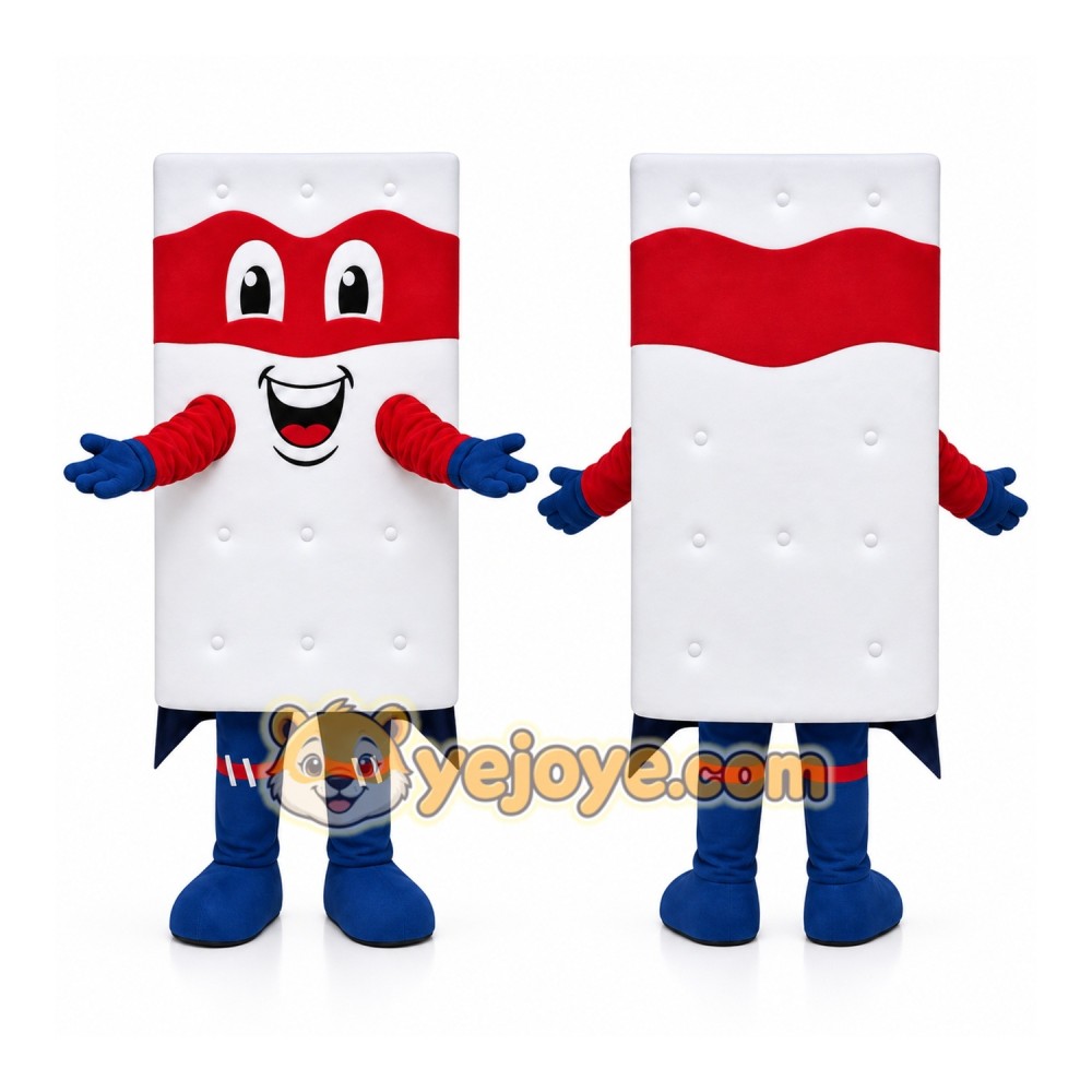 Red White Mattress Mascot Costume Red White Mattress Mascot Costume