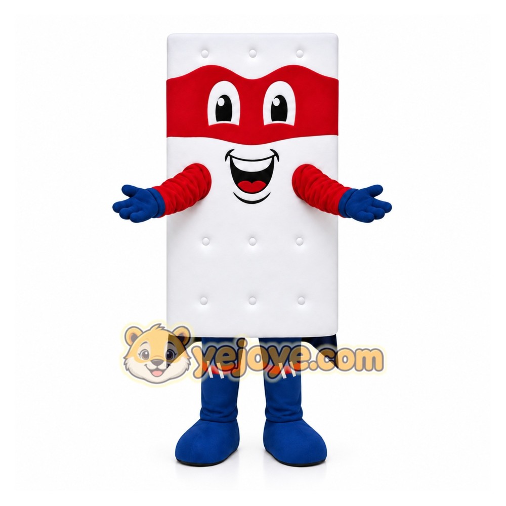 Red White Mattress Mascot Costume Red White Mattress Mascot Costume
