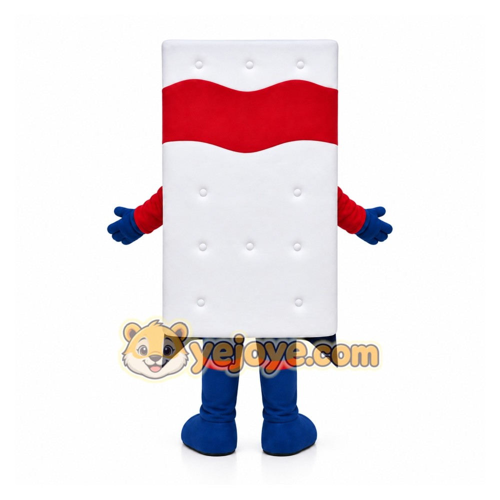 Red White Mattress Mascot Costume Red White Mattress Mascot Costume
