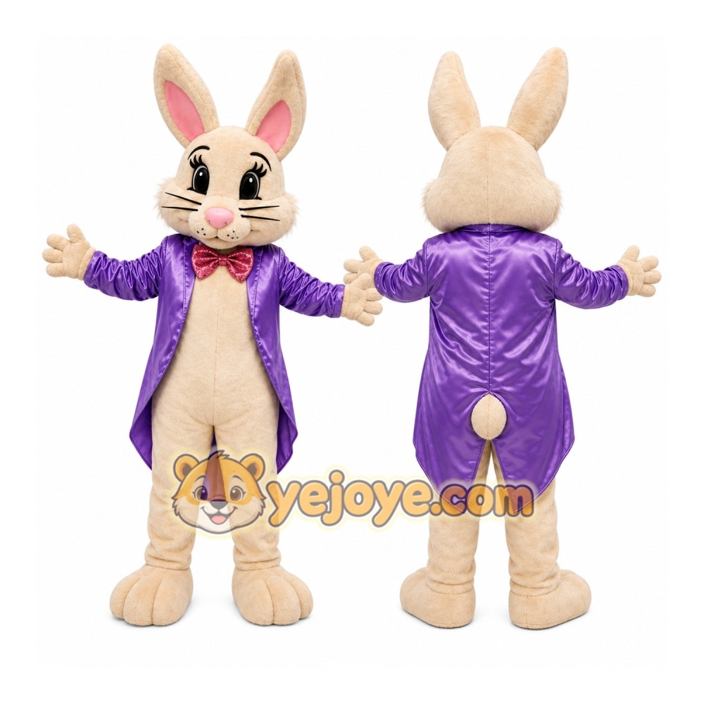 Purple Rabbit Mascot Costume Purple Rabbit Mascot Costume