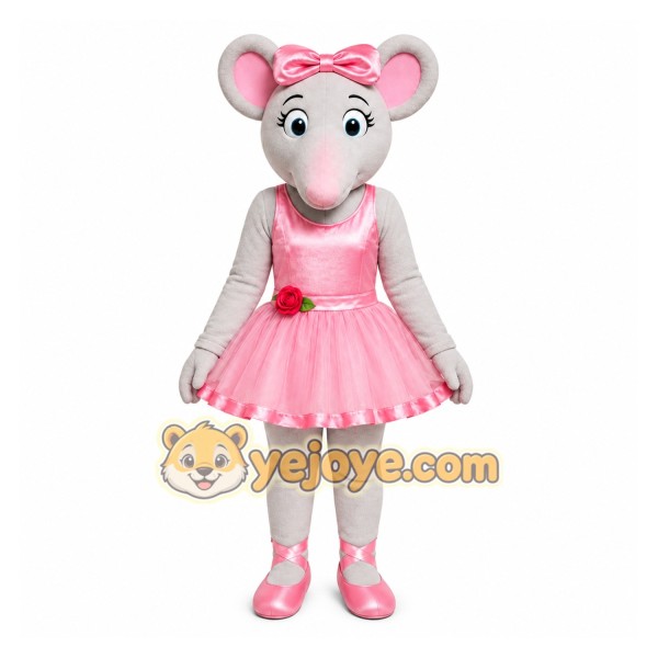 Pink Mouse Dress Mascot Costume Pink Mouse Dress Mascot Costume