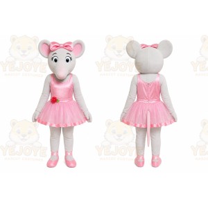 Pink Mouse Dress Mascot Costume