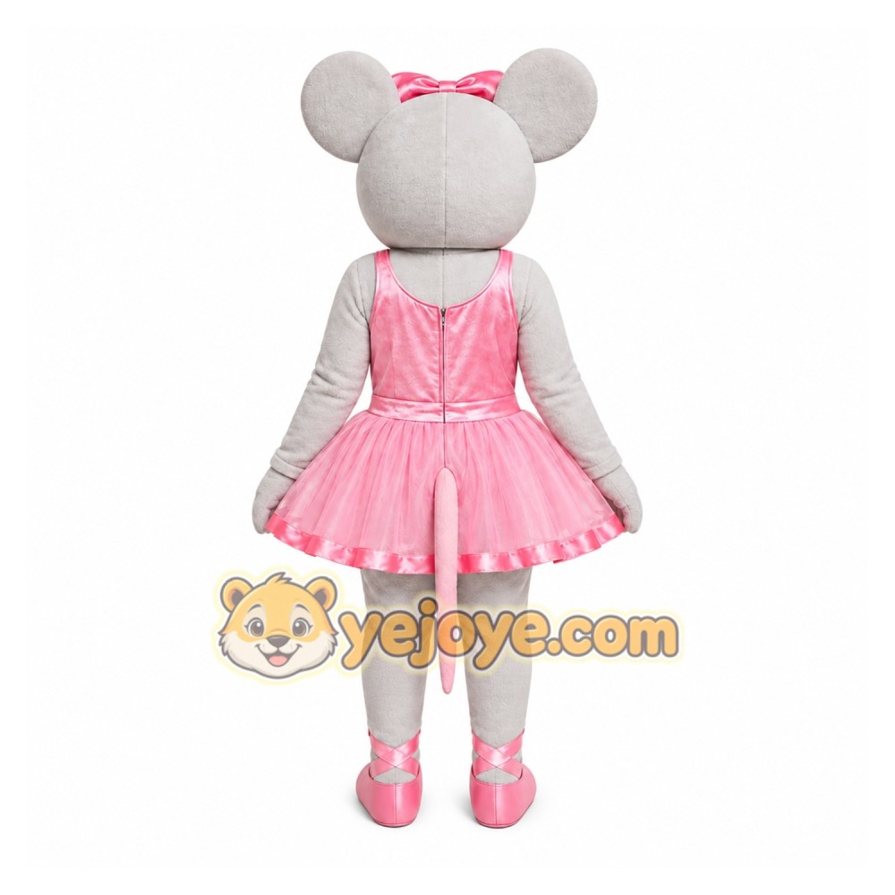 Pink Mouse Dress Mascot Costume