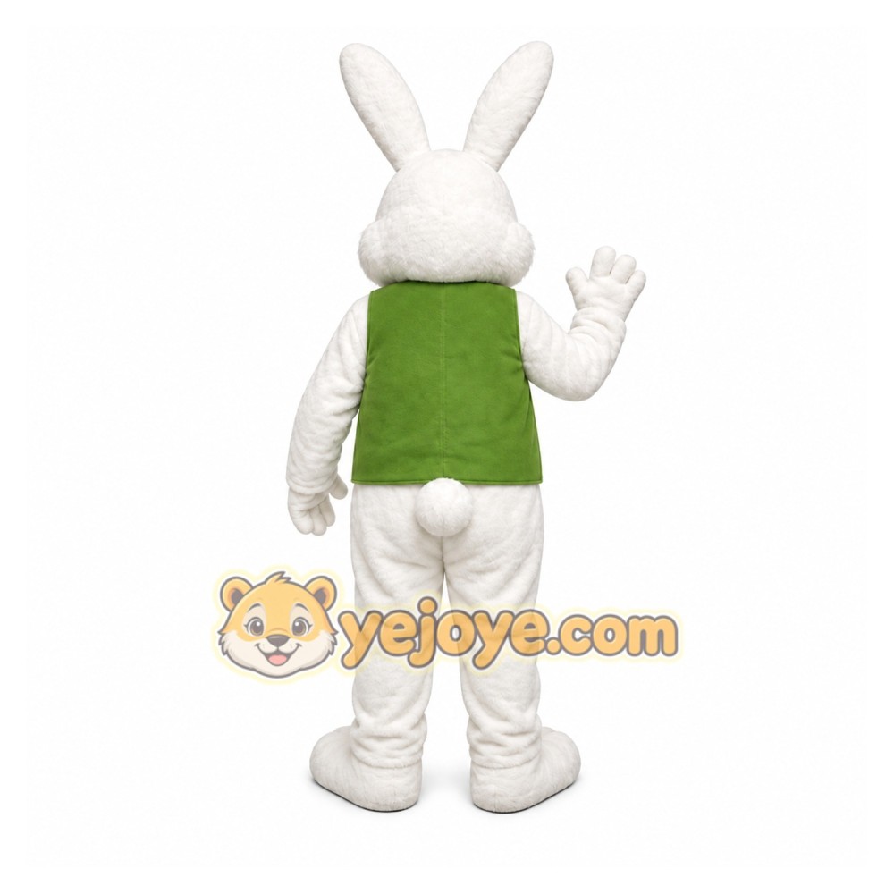 White Rabbit Green Vest Mascot Costume White Rabbit Green Vest Mascot Costume