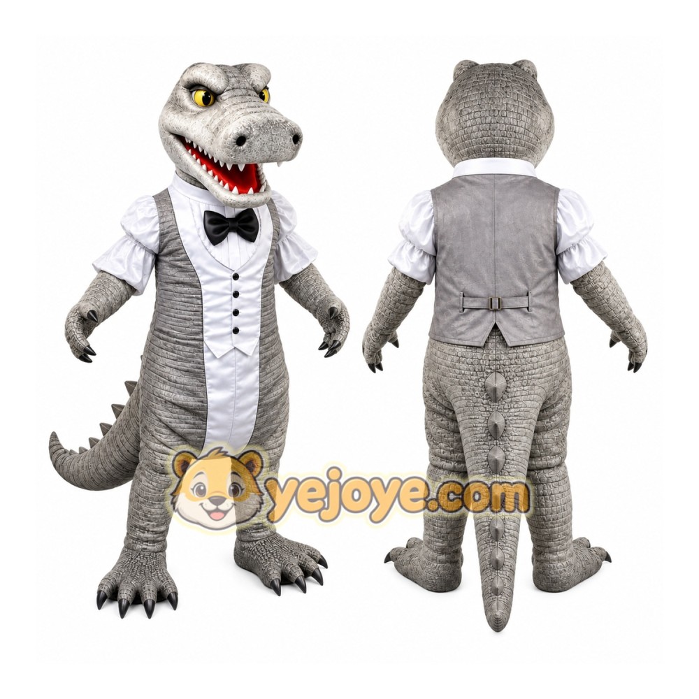 Gray Crocodile Mascot Costume Gray Crocodile Mascot Costume