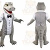 Gray Crocodile Mascot Costume