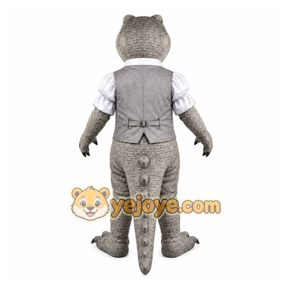 Gray Crocodile Mascot Costume Gray Crocodile Mascot Costume