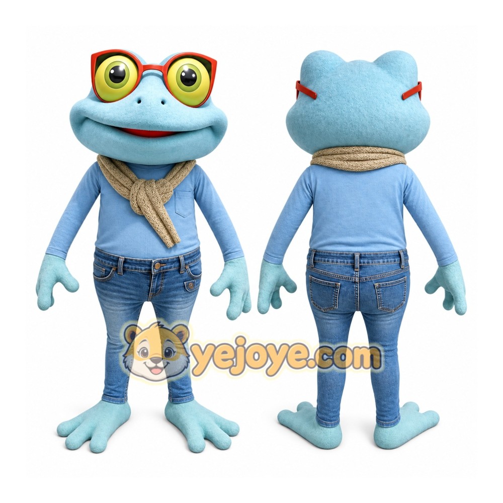 Blue Frog Mascot Costume