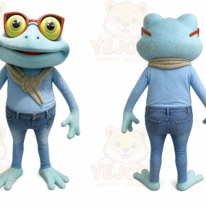Blue Frog Mascot Costume