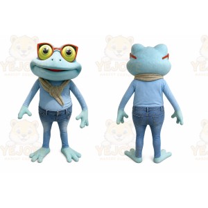 Blue Frog Mascot Costume