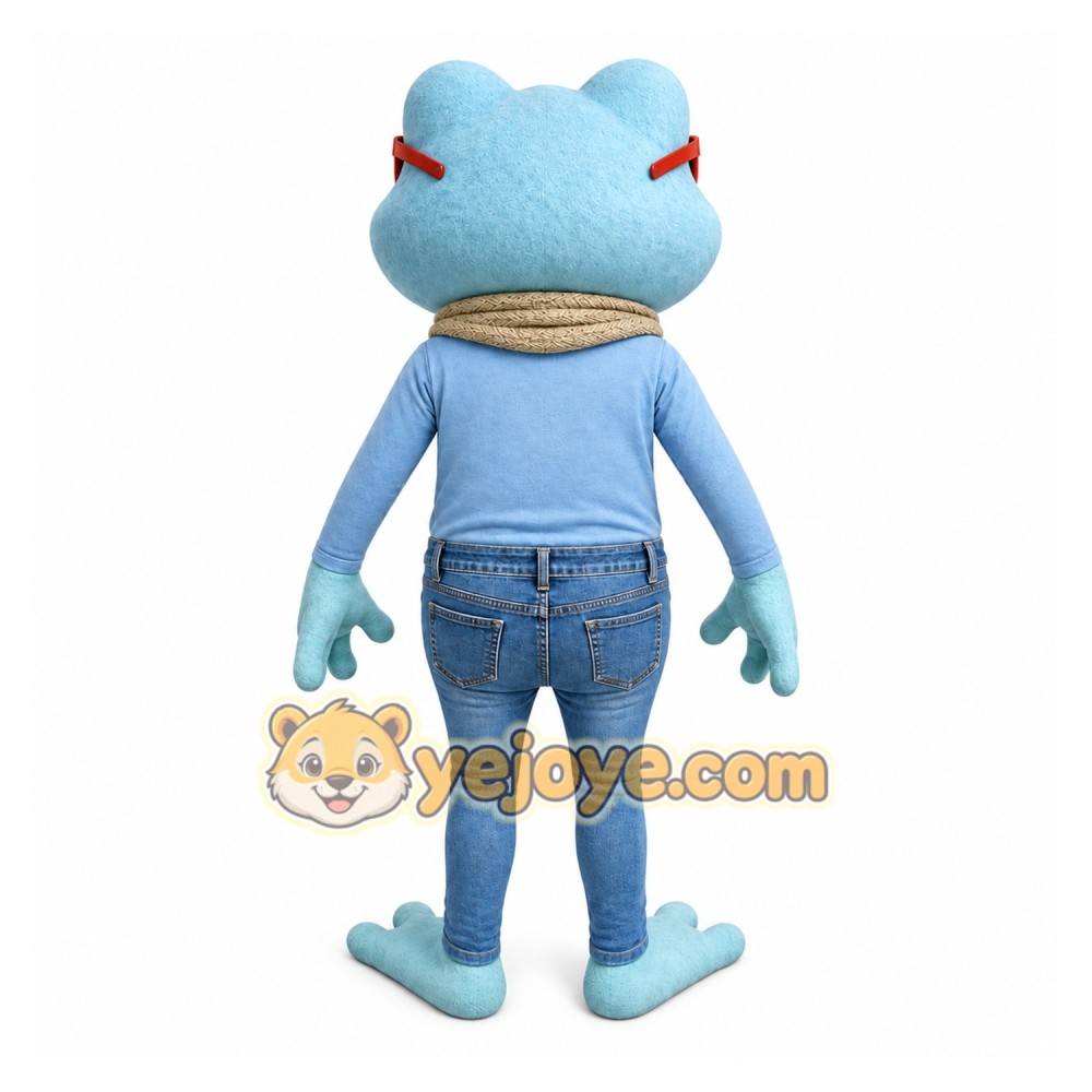 Blue Frog Mascot Costume