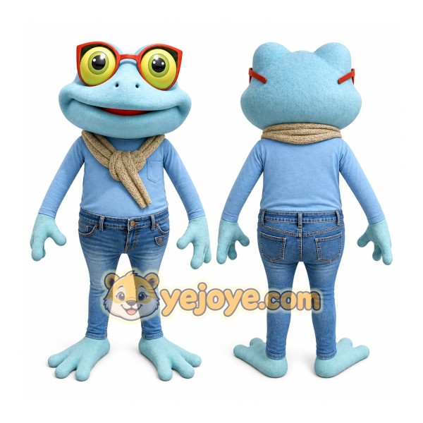 Blue Frog Mascot Costume