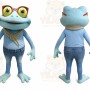 Blue Frog Mascot Costume