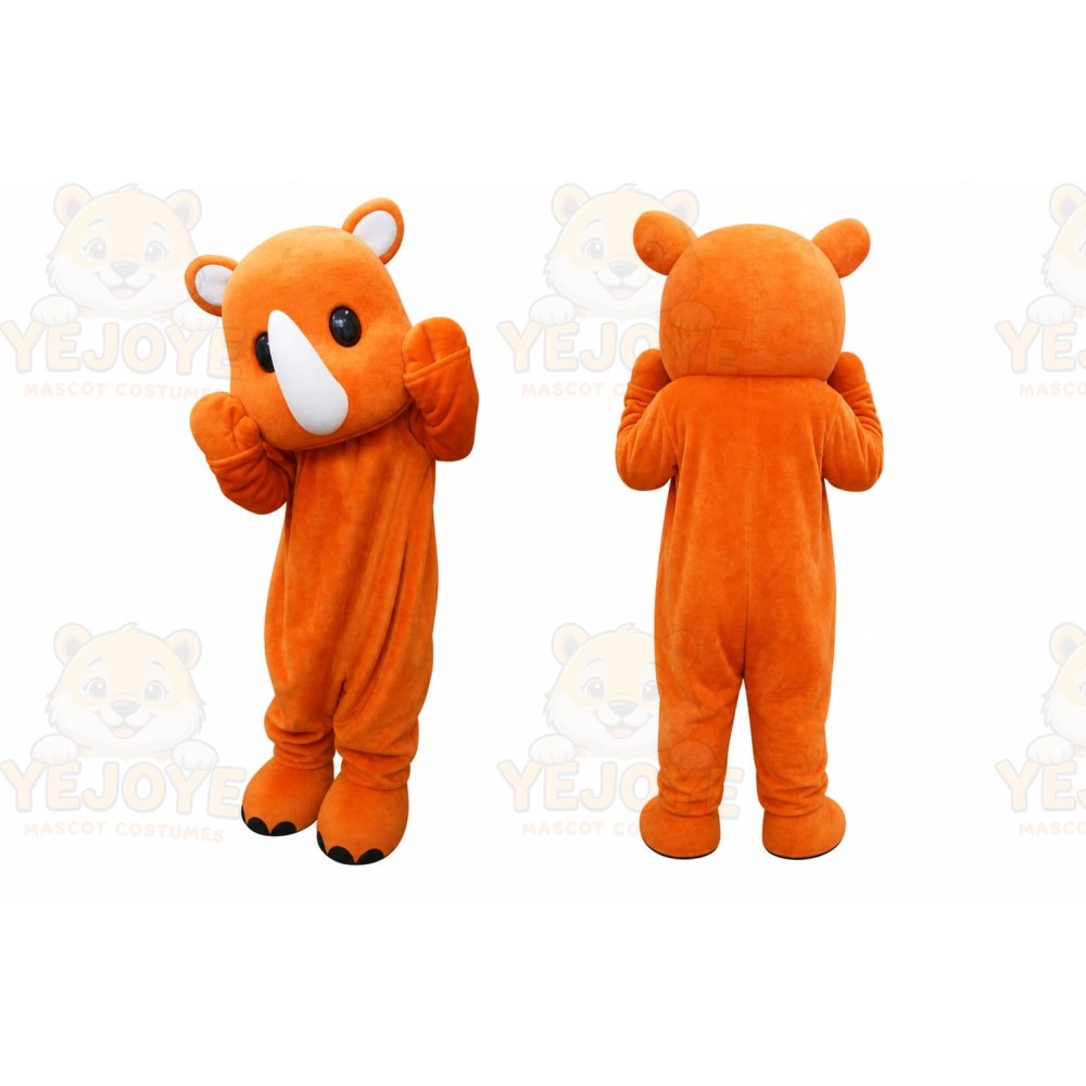 Orange Rhino Mascot Costume