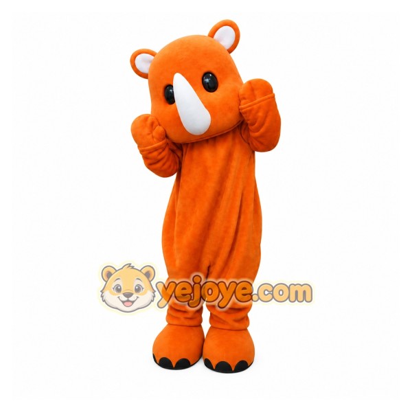 Orange Rhino Mascot Costume