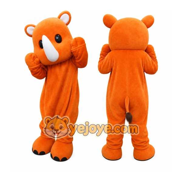 Orange Rhino Mascot Costume