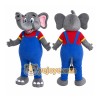 Gray Elephant Overalls Mascot Costume Gray Elephant Overalls Mascot Costume