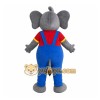 Gray Elephant Overalls Mascot Costume Gray Elephant Overalls Mascot Costume