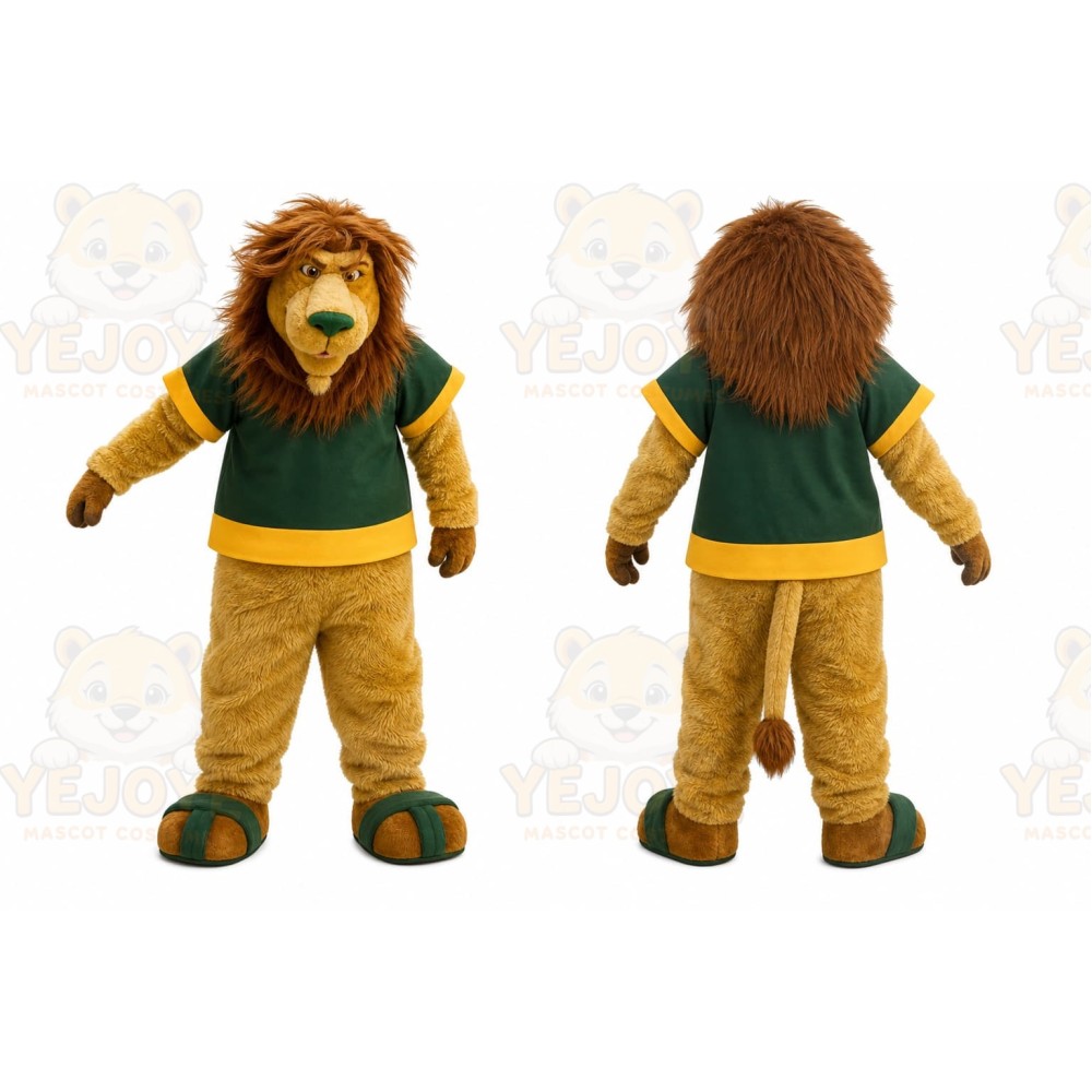 Lion Green Shirt Mascot Costume