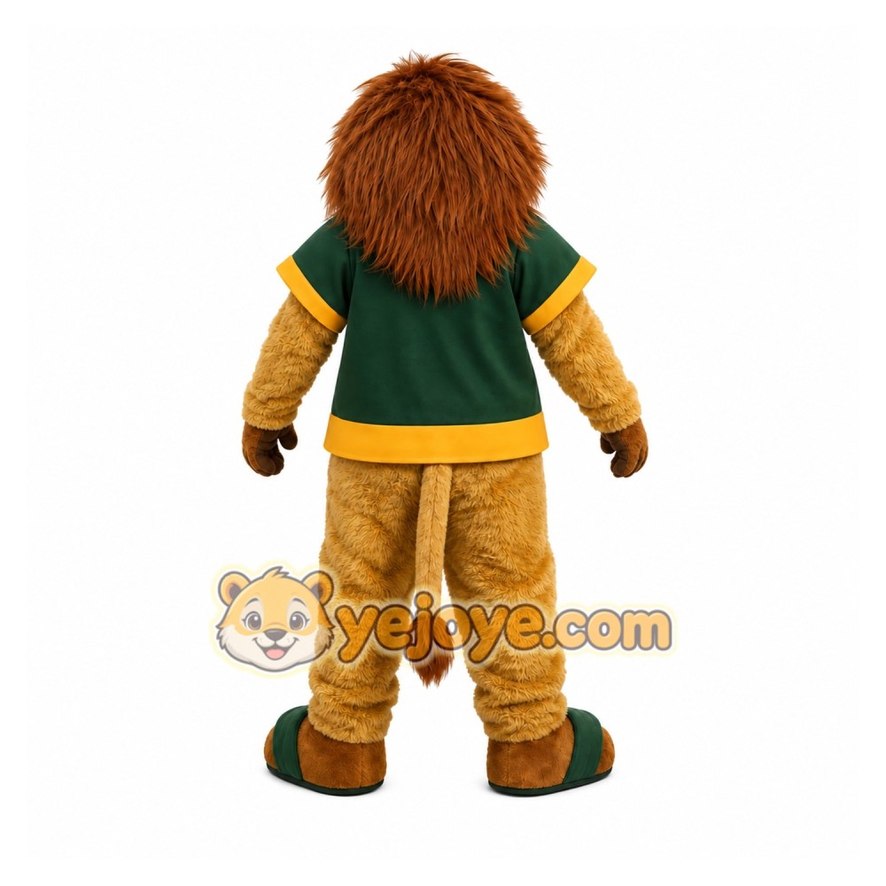 Lion Green Shirt Mascot Costume Lion Green Shirt Mascot Costume