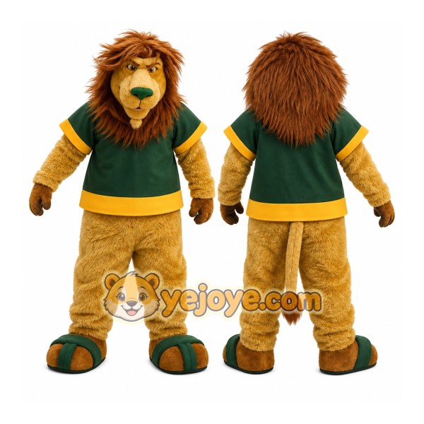 Lion Green Shirt Mascot Costume