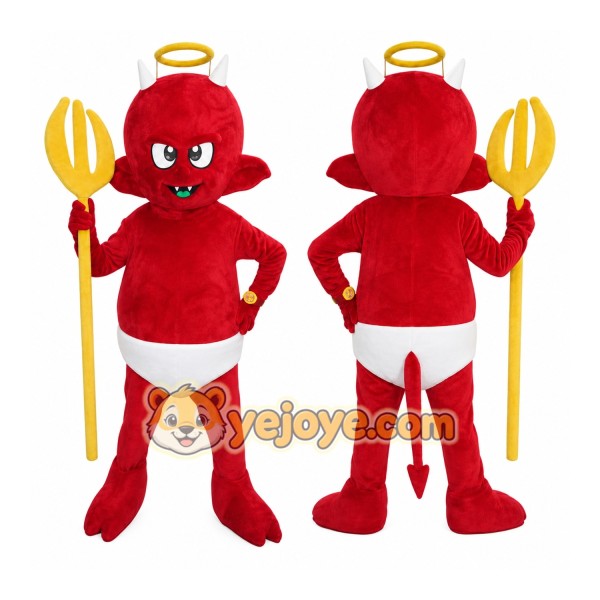 Red Devil Trident Mascot Costume