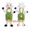 White Goat Overalls Mascot Costume
