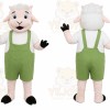 White Goat Overalls Mascot Costume