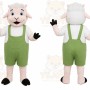 White Goat Overalls Mascot Costume