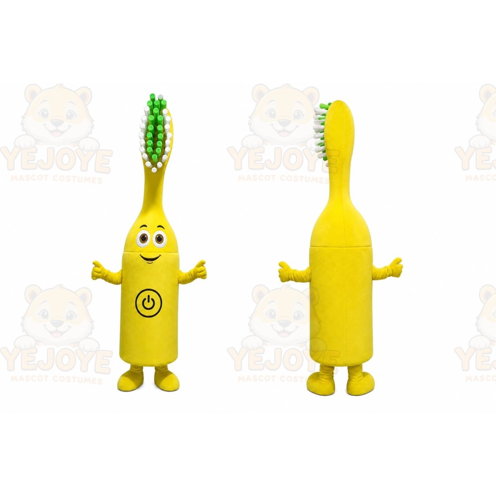 Yellow Toothbrush Mascot Costume
