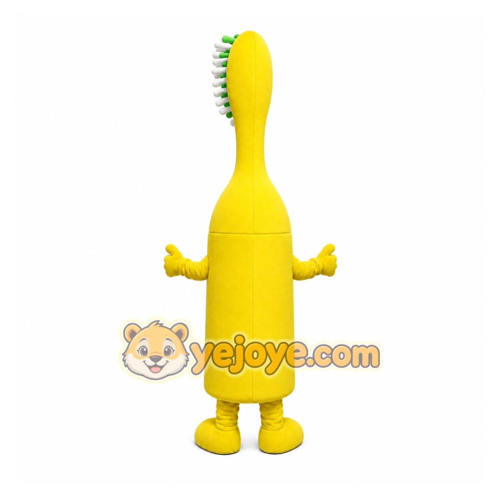 Yellow Toothbrush Mascot Costume