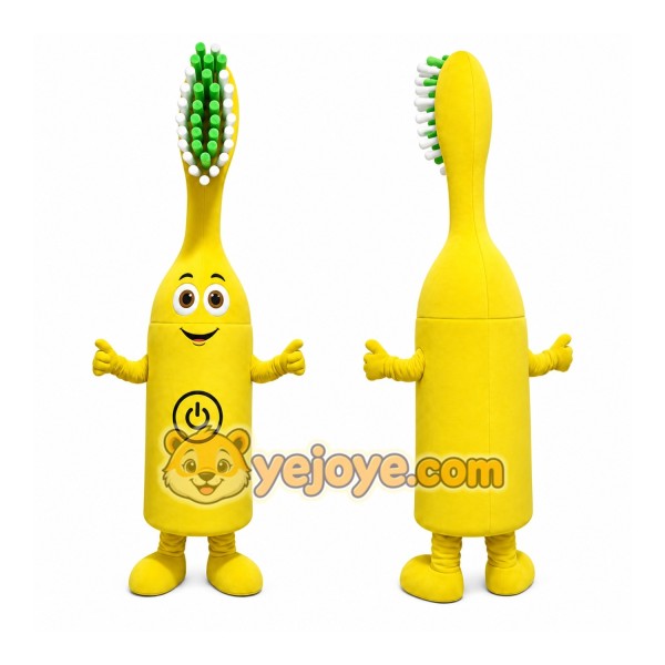 Yellow Toothbrush Mascot Costume