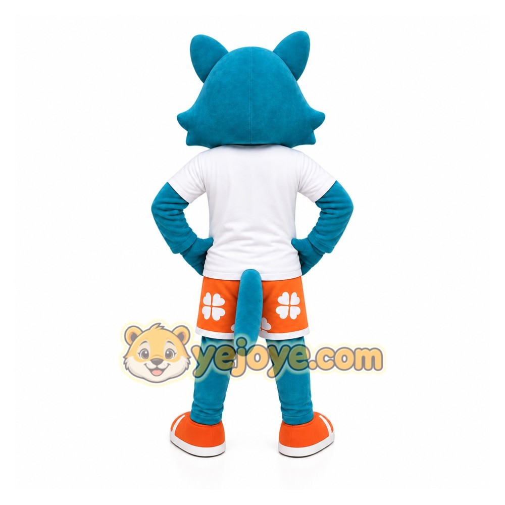 Blue Wolf Shorts Mascot Costume Blue Wolf Shorts Mascot Costume