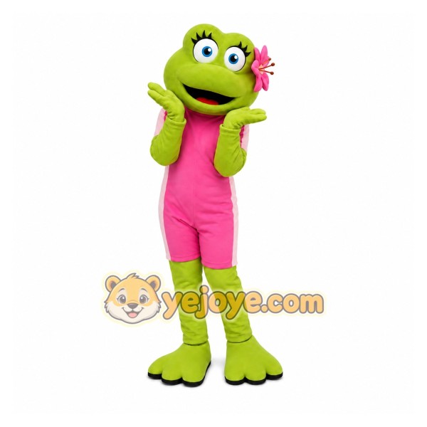Pink Frog Dress Mascot Costume Pink Frog Dress Mascot Costume