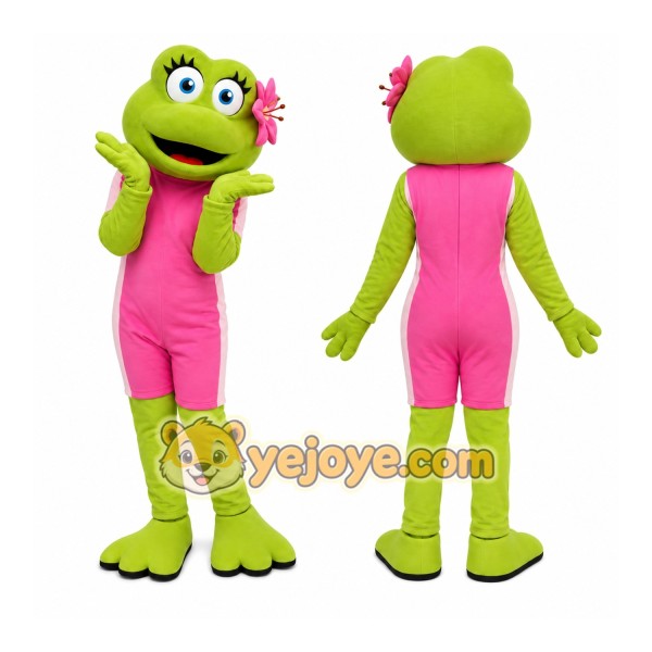 Pink Frog Dress Mascot Costume