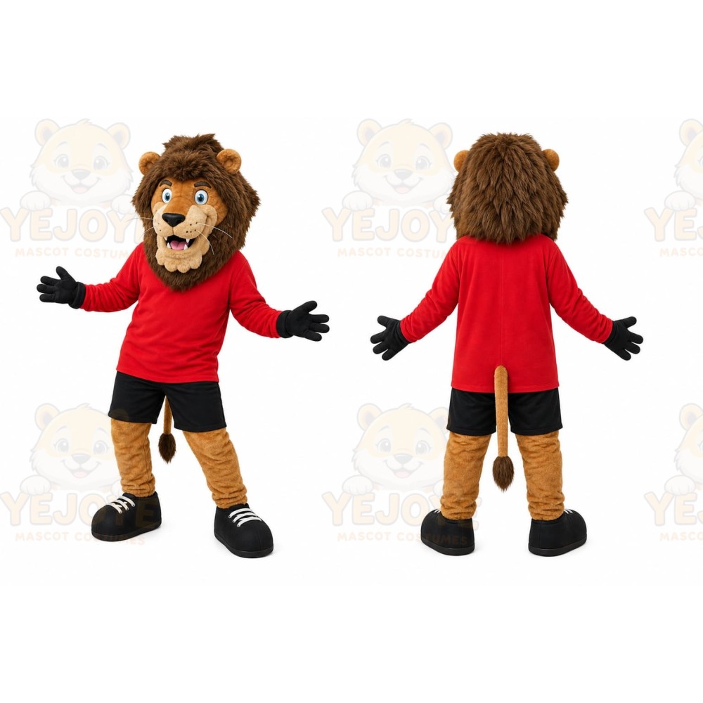 Lion Red Shirt Mascot Costume