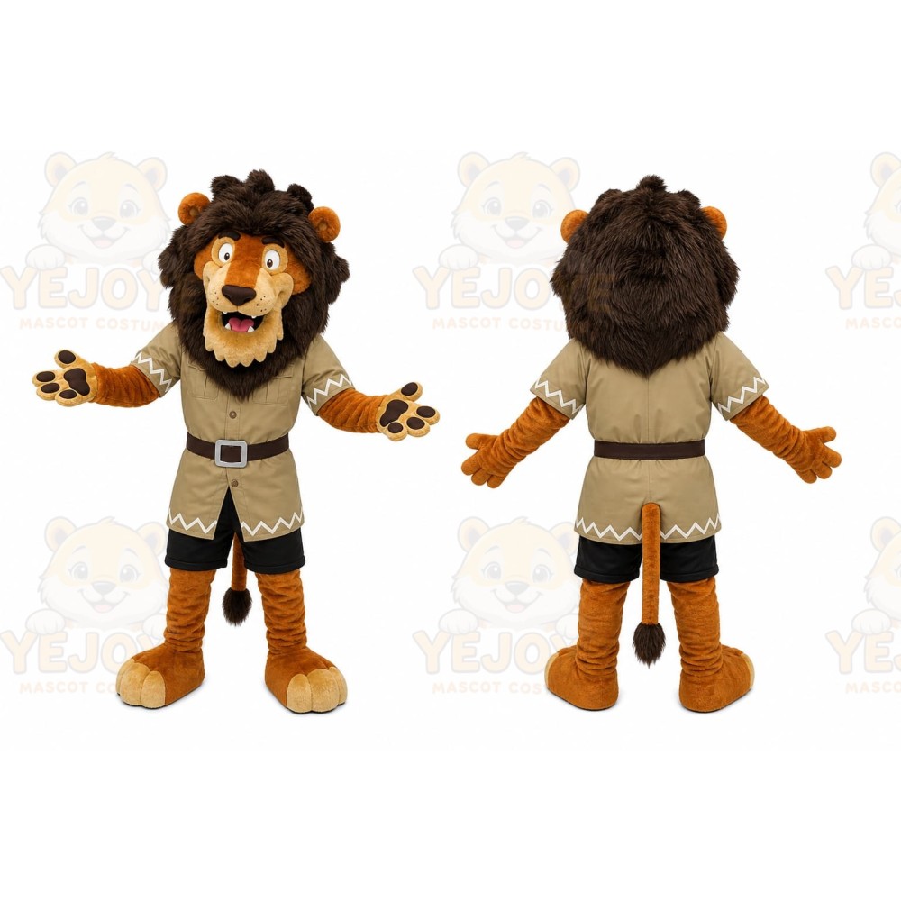 Lion Tan Shirt Mascot Costume