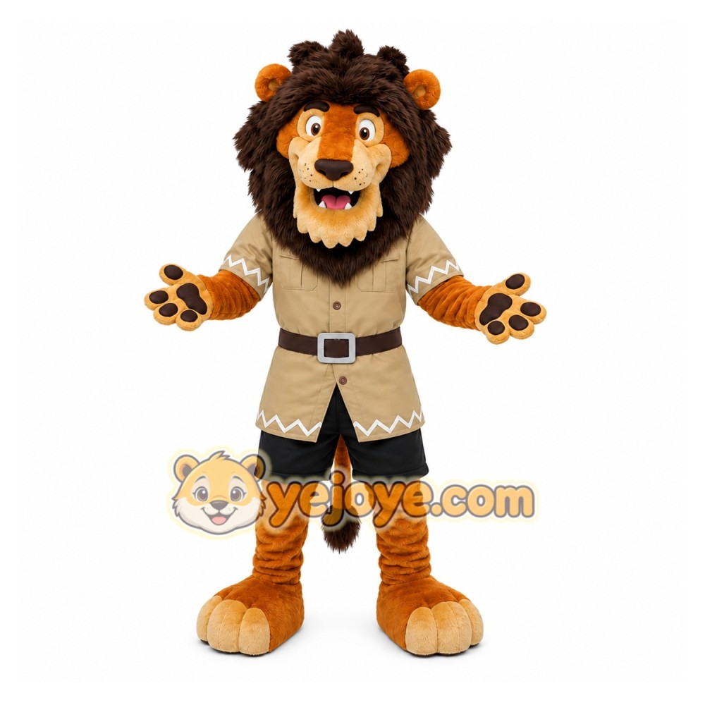 Lion Tan Shirt Mascot Costume Lion Tan Shirt Mascot Costume