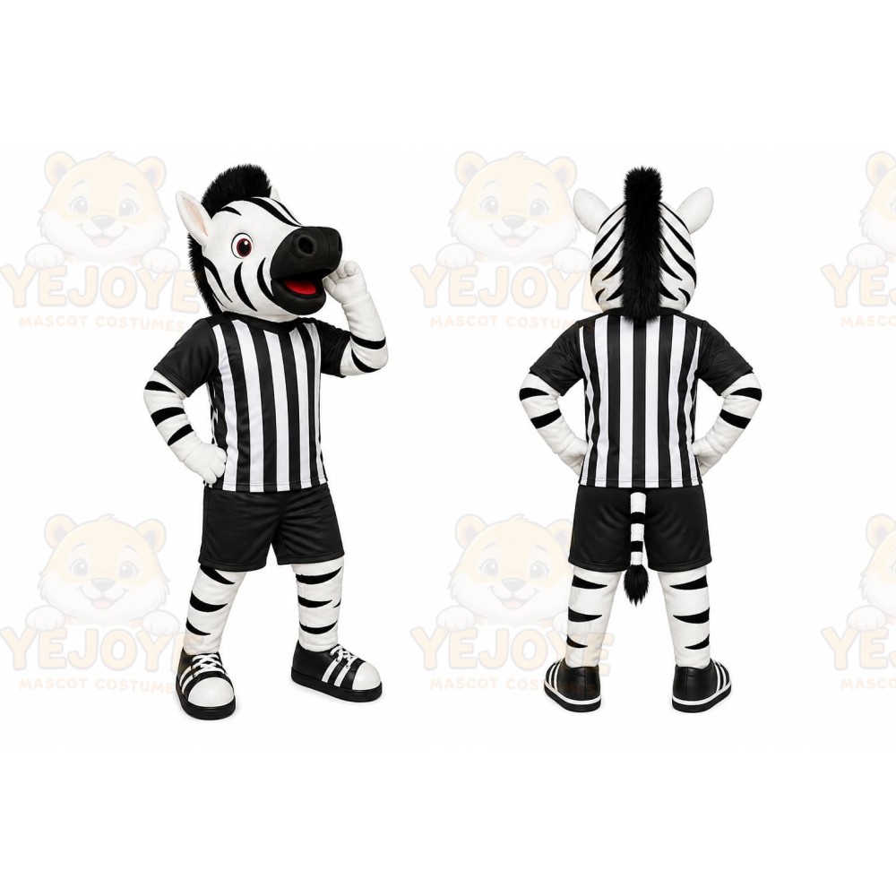 Zebra Referee Mascot Costume