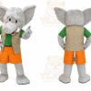 Gray Elephant Shorts Mascot Costume