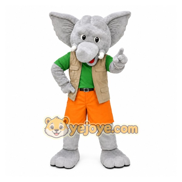Gray Elephant Shorts Mascot Costume Gray Elephant Shorts Mascot Costume